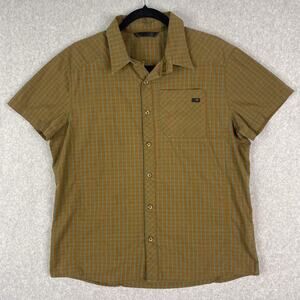 Arcteryx Mens S Check Button Up Short Sleeve Shirt